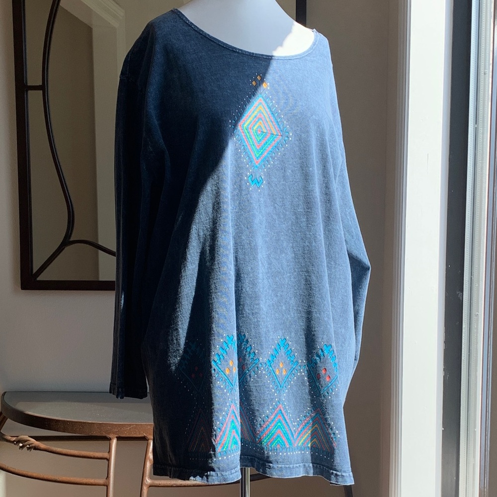 Saba Navy Artwear Top